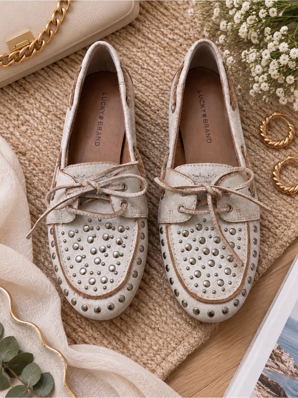 Timini Studded Moccasin Boat Shoes Loafers
